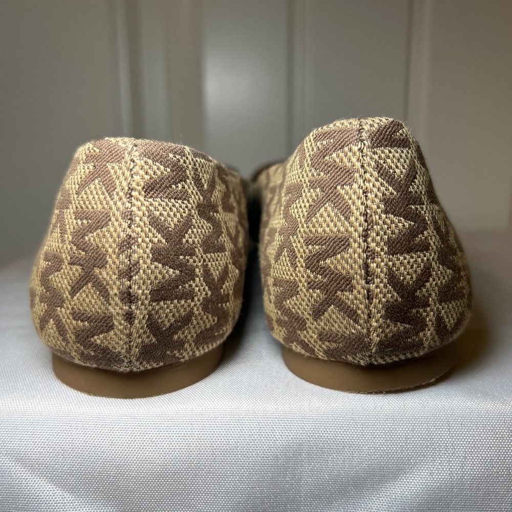 Michael Kors Women’s Brown and Tan MK Logo Ballet Flats Bow Size 8.5‎ - Picture 5 of 12